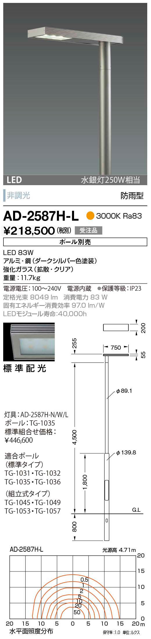 販売実績No.1 照明ポイントAD-2987-N ガーデンライト 山田照明 yamada 照明器具