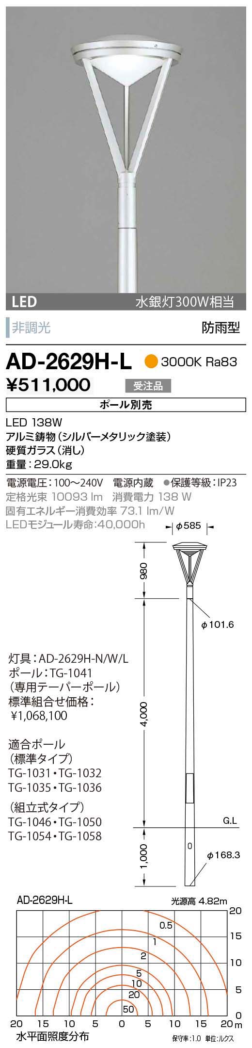 クリスマスファッション 山田照明 エクステリア LEDバリードライト 防雨 ミディアム26° ダイクロハロゲン50W相当 調光 マルチレンズ  車両荷重型 クリア 2700K 電球色